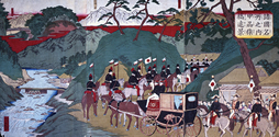 諸国名所之内甲州猿橋遠景